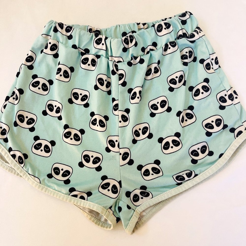 girl kids panda bear pajama shorts